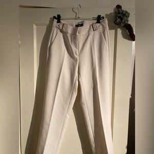 White Straight-Cut Cambio Slacks